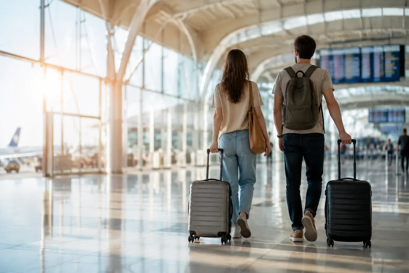 Voyageuse avec sa valise prête pour un départ et une activité indépendante